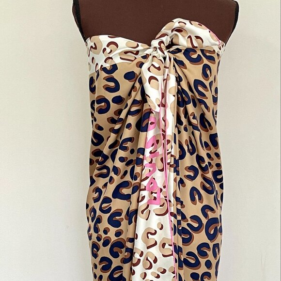 Louis Vuitton Shawl Logo Animal Print Oversize Silk Wrap Scarf - Picture 14 of 15